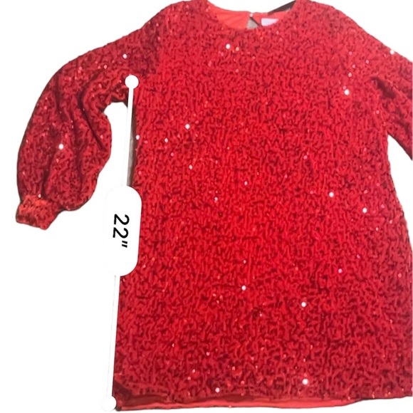 Jess Lea Plus Red Sequin Shift Mini, Long Sleeve 2X - NWT - Picture 4 of 7